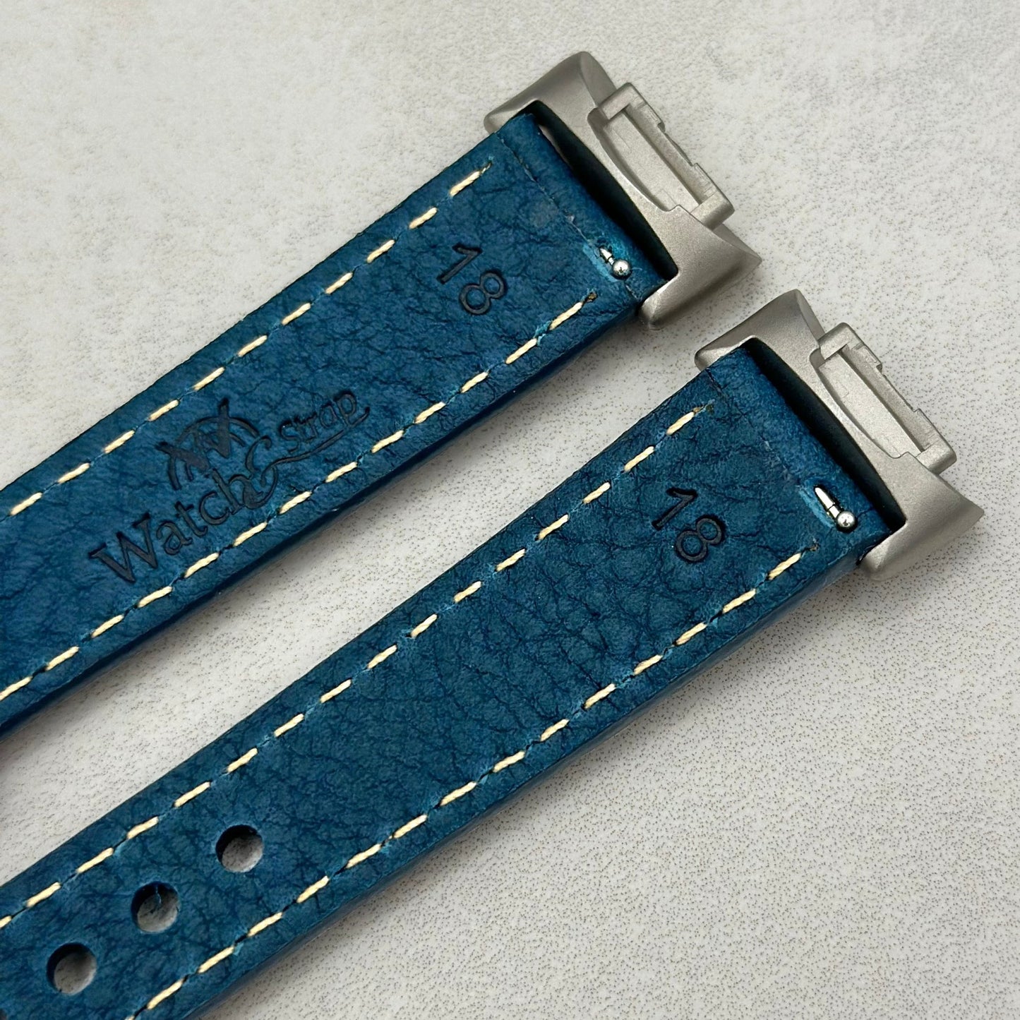 The Rome: Prussian Blue Italian Full Grain Leather Fitbit Charge Watch Strap