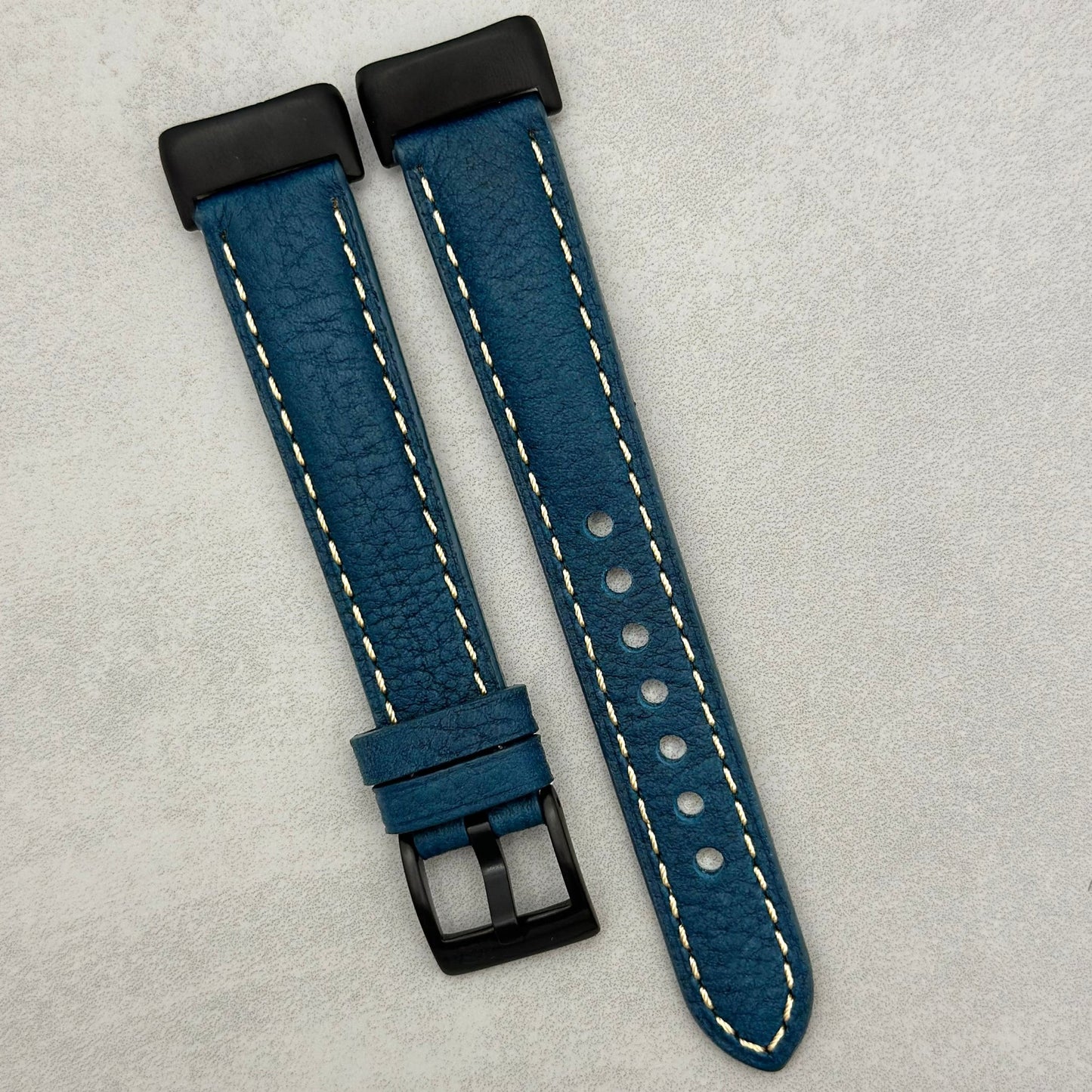 The Rome: Prussian Blue Italian Full Grain Leather Fitbit Charge Watch Strap