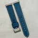The Rome: Prussian Blue Italian Full Grain Leather Fitbit Versa/Sense Watch Strap