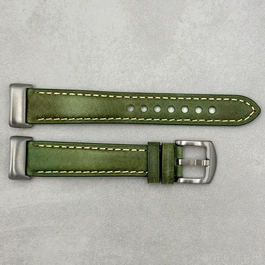 The Rome: Olive Green Italian Full Grain Leather Fitbit Charge Watch Strap