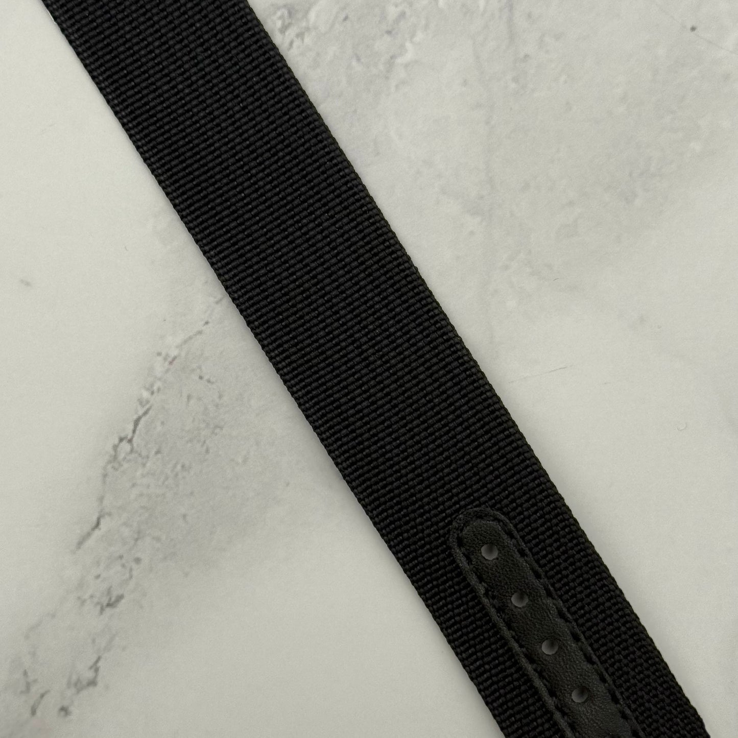 The Stockholm: Jet Black Ribbed Nylon Single Pass Deployant Strap