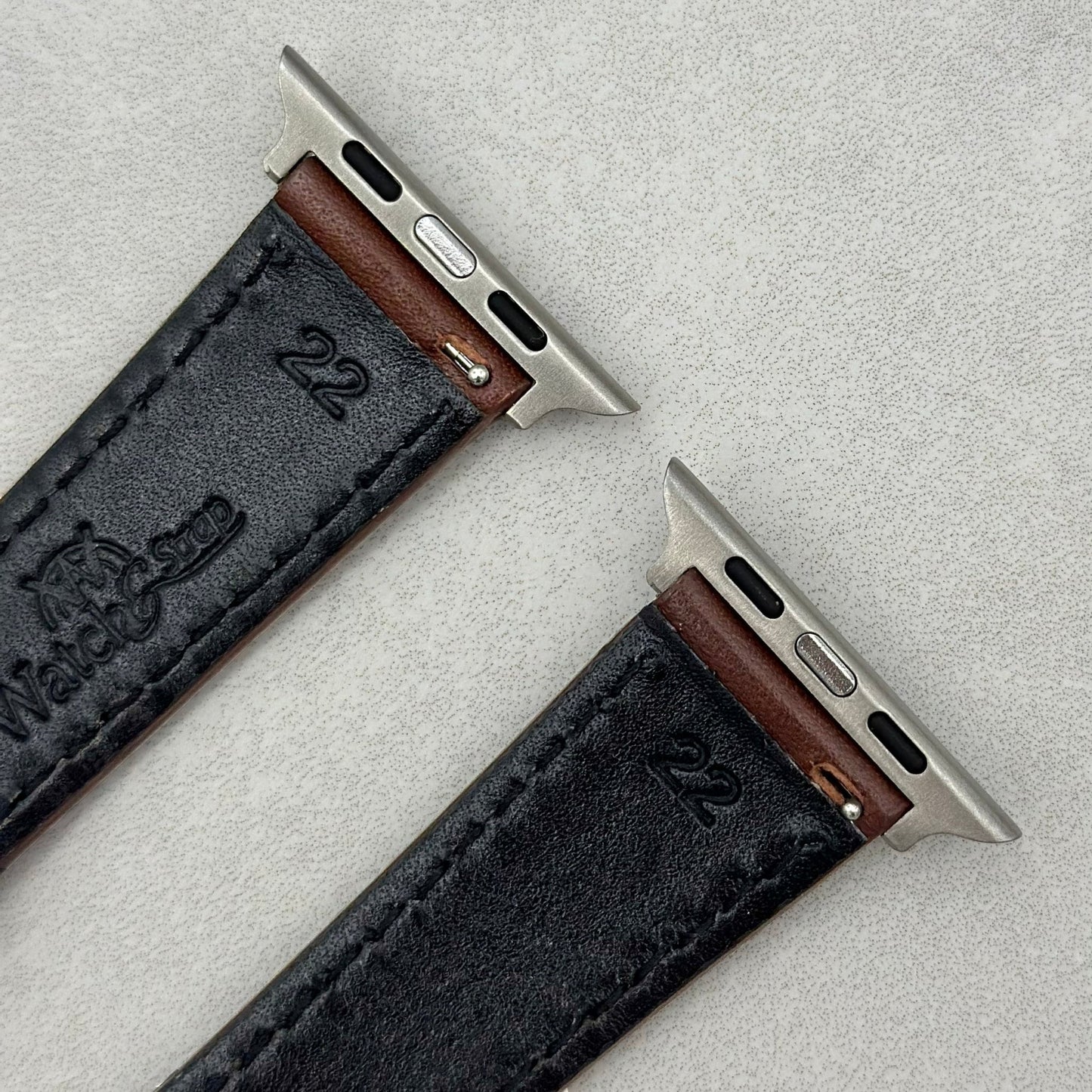 The Venice: Mocha Brown Italian Vegetable Tanned Leather Apple Watch Strap