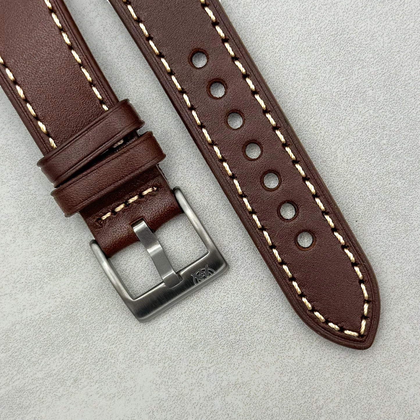 The Venice: Mocha Brown Italian Vegetable Tanned Leather Apple Watch Strap