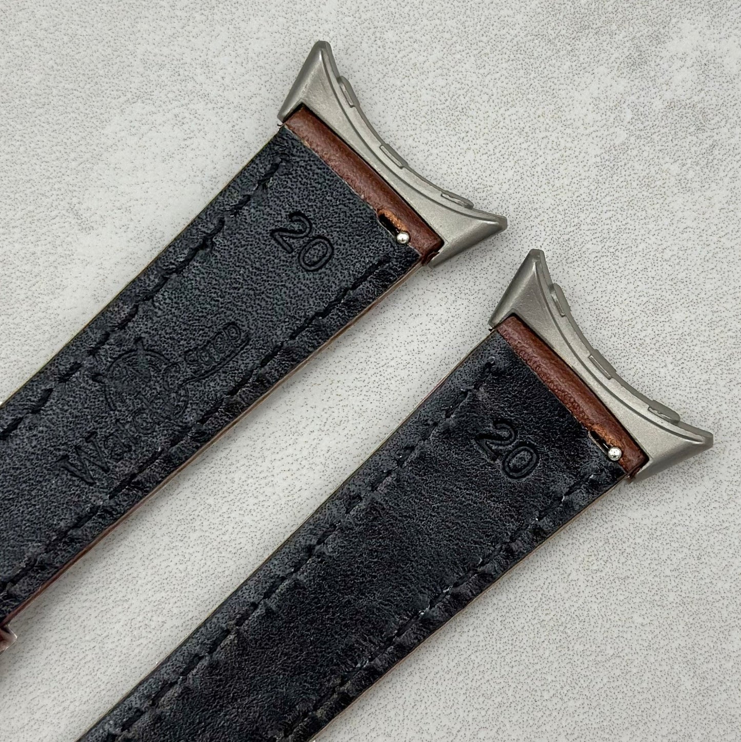 The Venice: Mocha Brown Italian Vegetable Tanned Leather Google Pixel Watch Strap