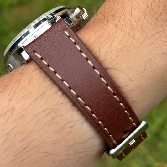 The Venice: Mocha Brown Italian Vegetable Tanned Leather Watch Strap