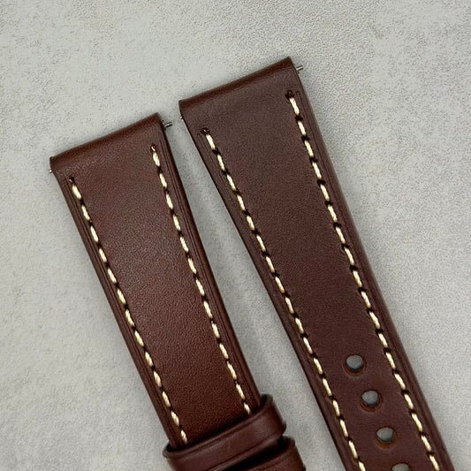 The Venice: Mocha Brown Italian Vegetable Tanned Leather Watch Strap