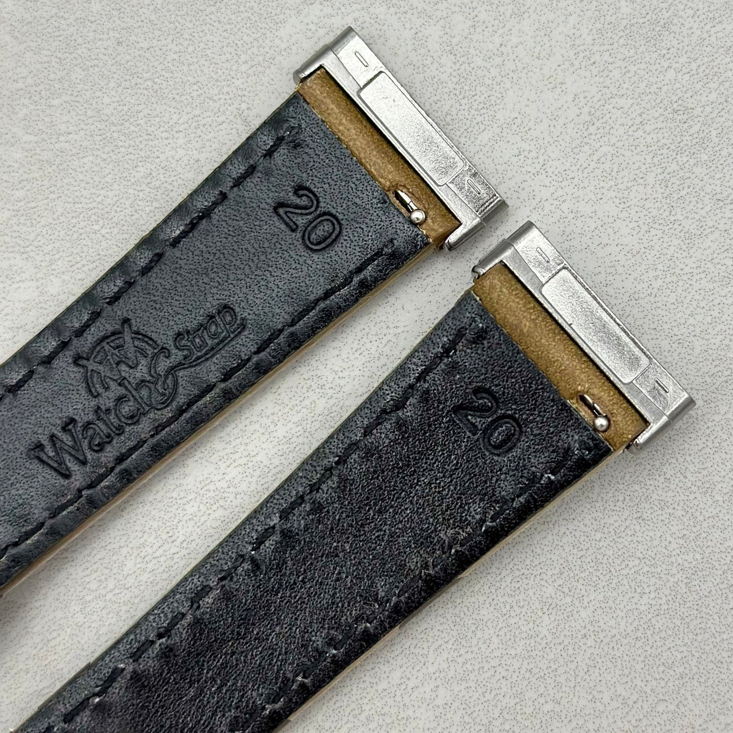 The Venice: Army Green Italian Vegetable Tanned Leather Fitbit Sense/Versa Watch Strap