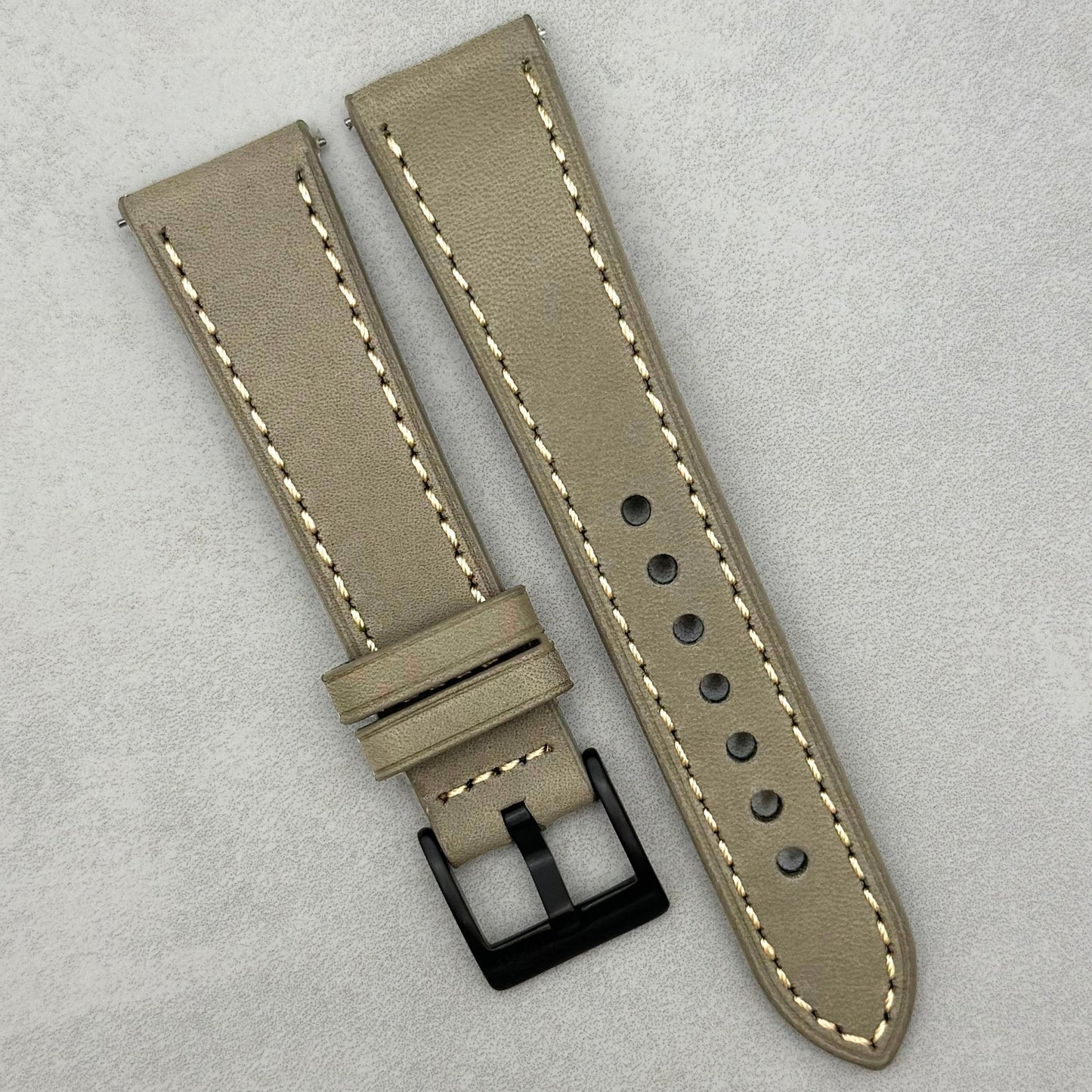 The Venice: Smoke Grey Italian Vegetable Tanned Leather Watch Strap