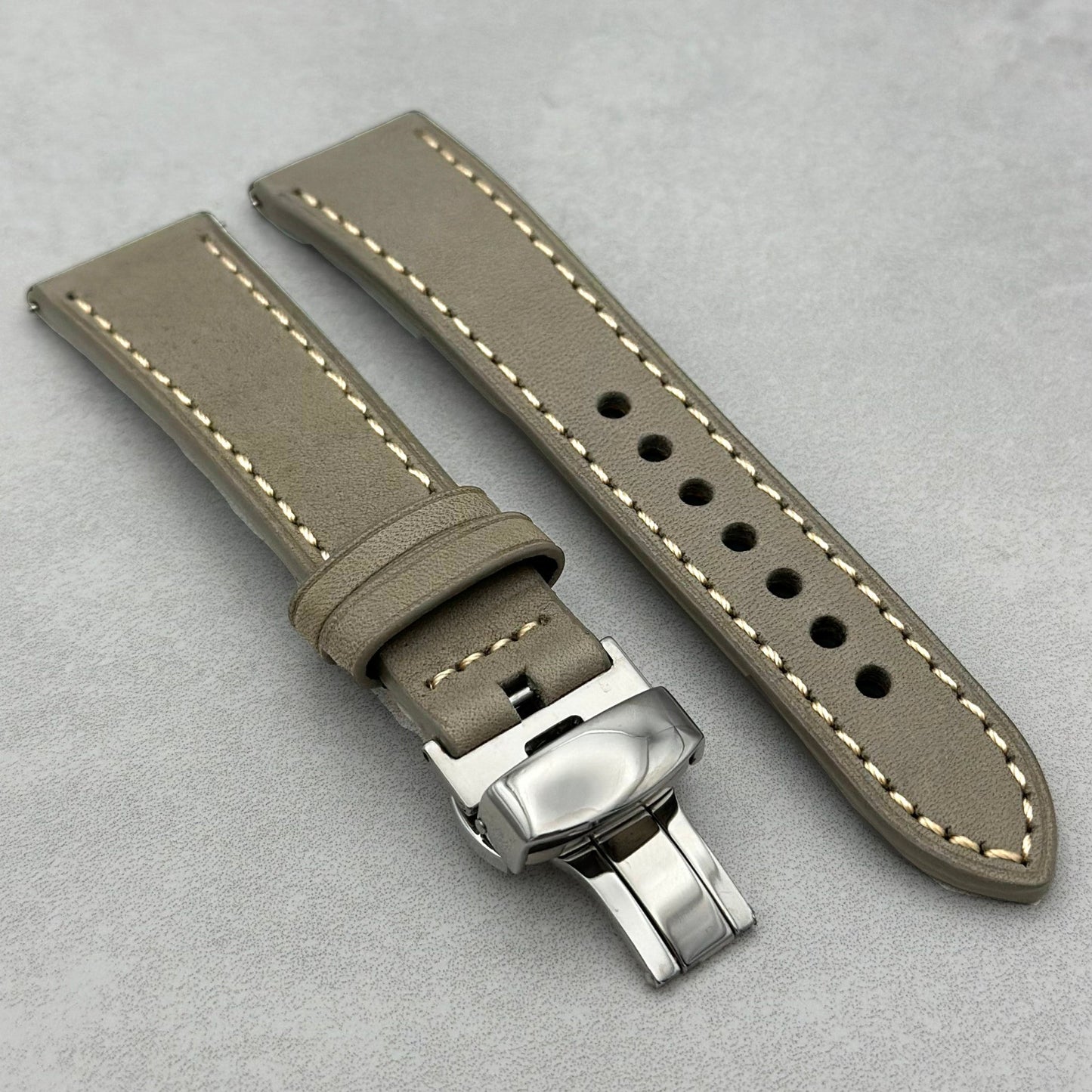 The Venice: Smoke Grey Italian Vegetable Tanned Leather Watch Strap