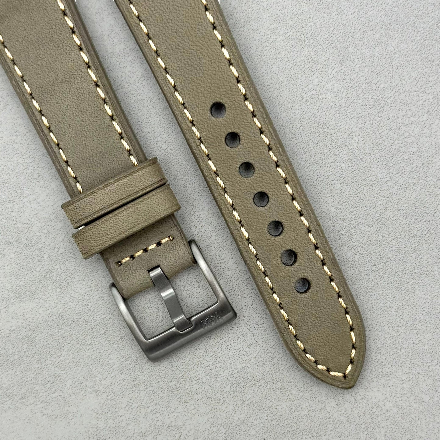 The Venice: Smoke Grey Italian Vegetable Tanned Leather Google Pixel Watch Strap