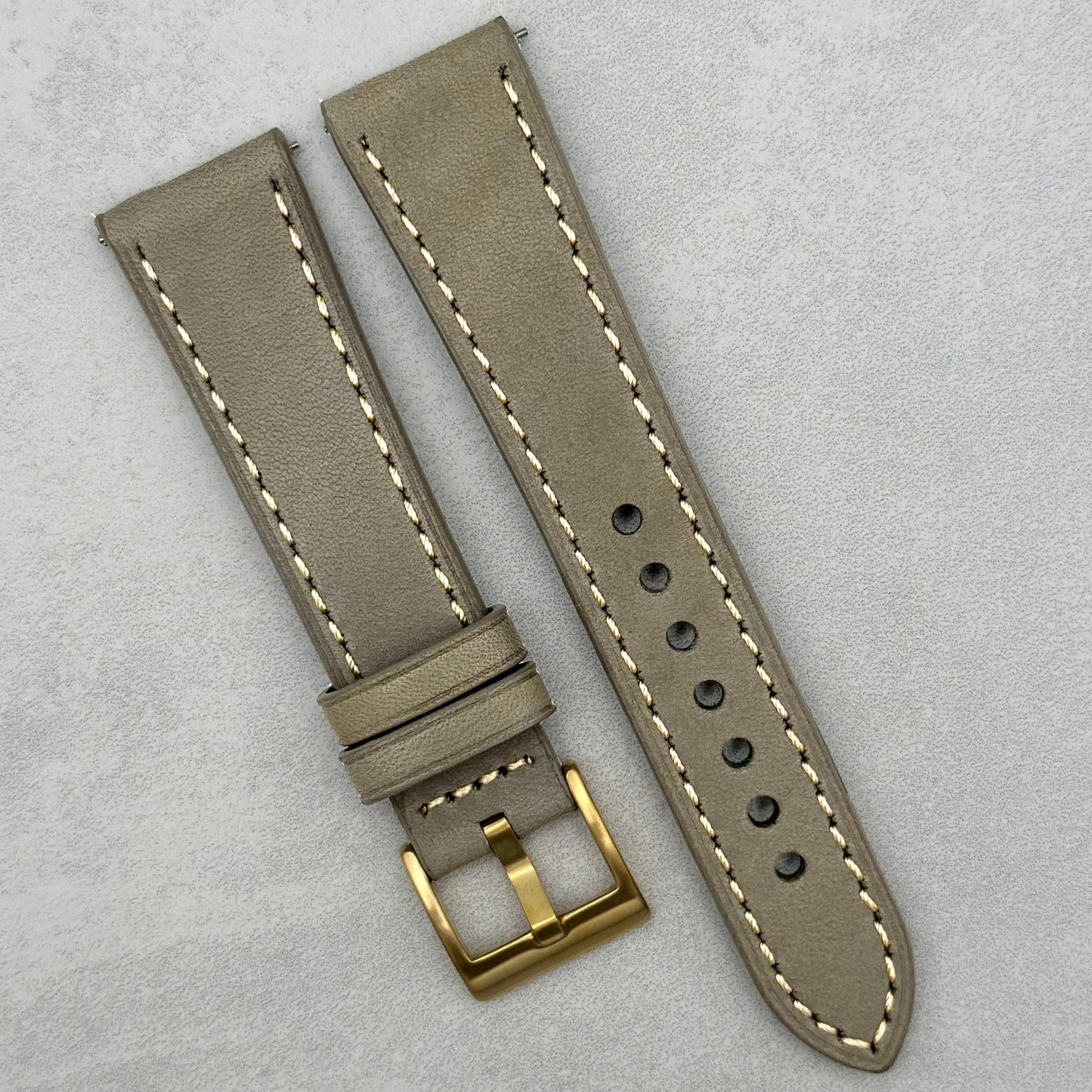 The Venice: Smoke Grey Italian Vegetable Tanned Leather Watch Strap