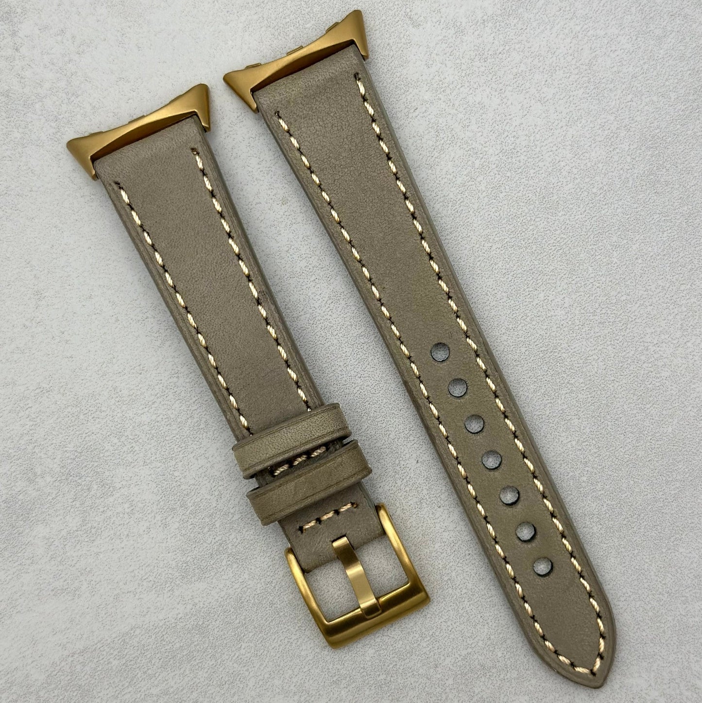 The Venice: Smoke Grey Italian Vegetable Tanned Leather Google Pixel Watch Strap