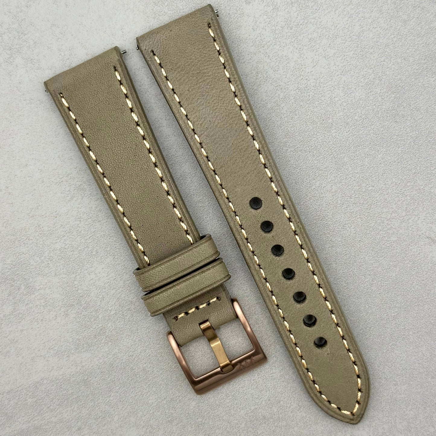 The Venice: Smoke Grey Italian Vegetable Tanned Leather Watch Strap