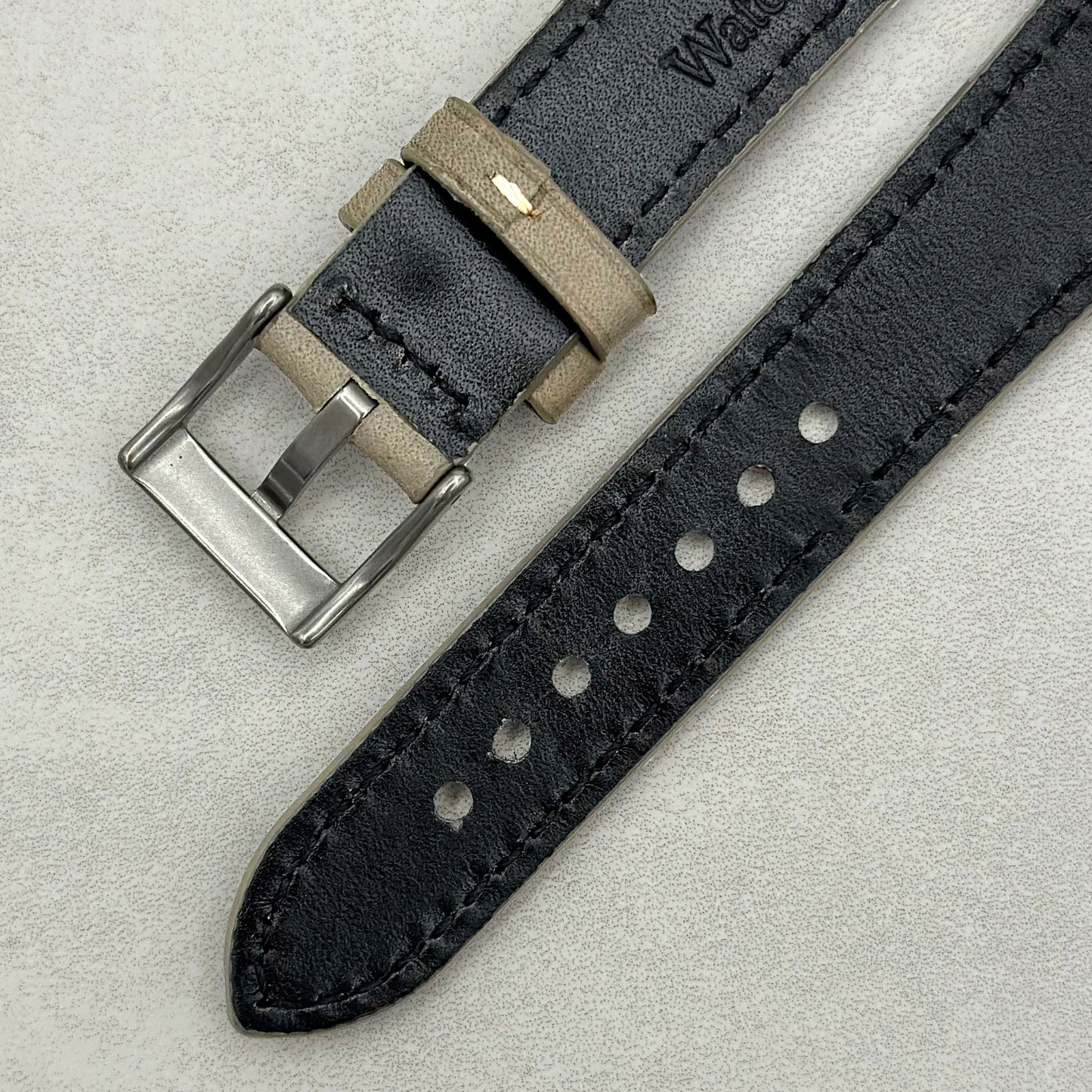 The Venice: Smoke Grey Italian Vegetable Tanned Leather Watch Strap