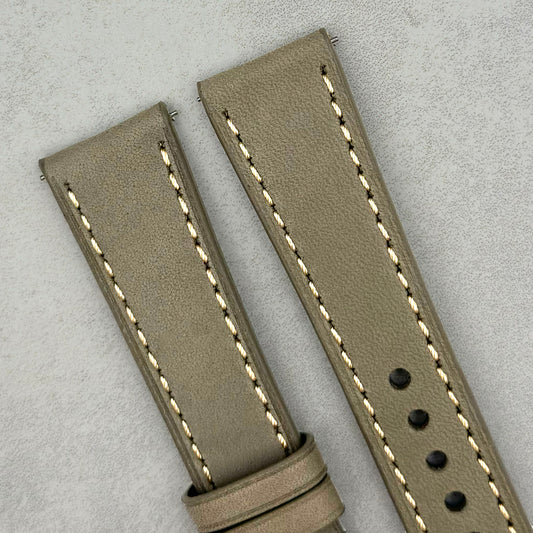 The Venice: Smoke Grey Italian Vegetable Tanned Leather Watch Strap