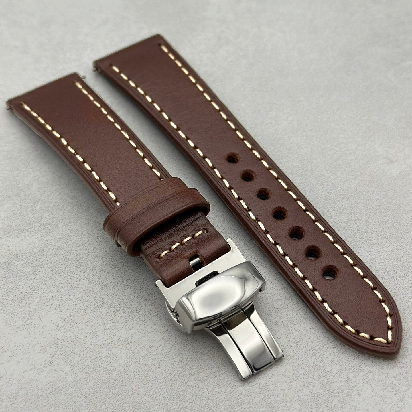 The Venice: Mocha Brown Italian Vegetable Tanned Leather Watch Strap