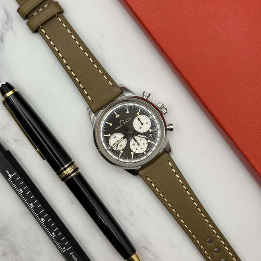 The Venice: Army Green Italian Vegetable Tanned Leather Watch Strap