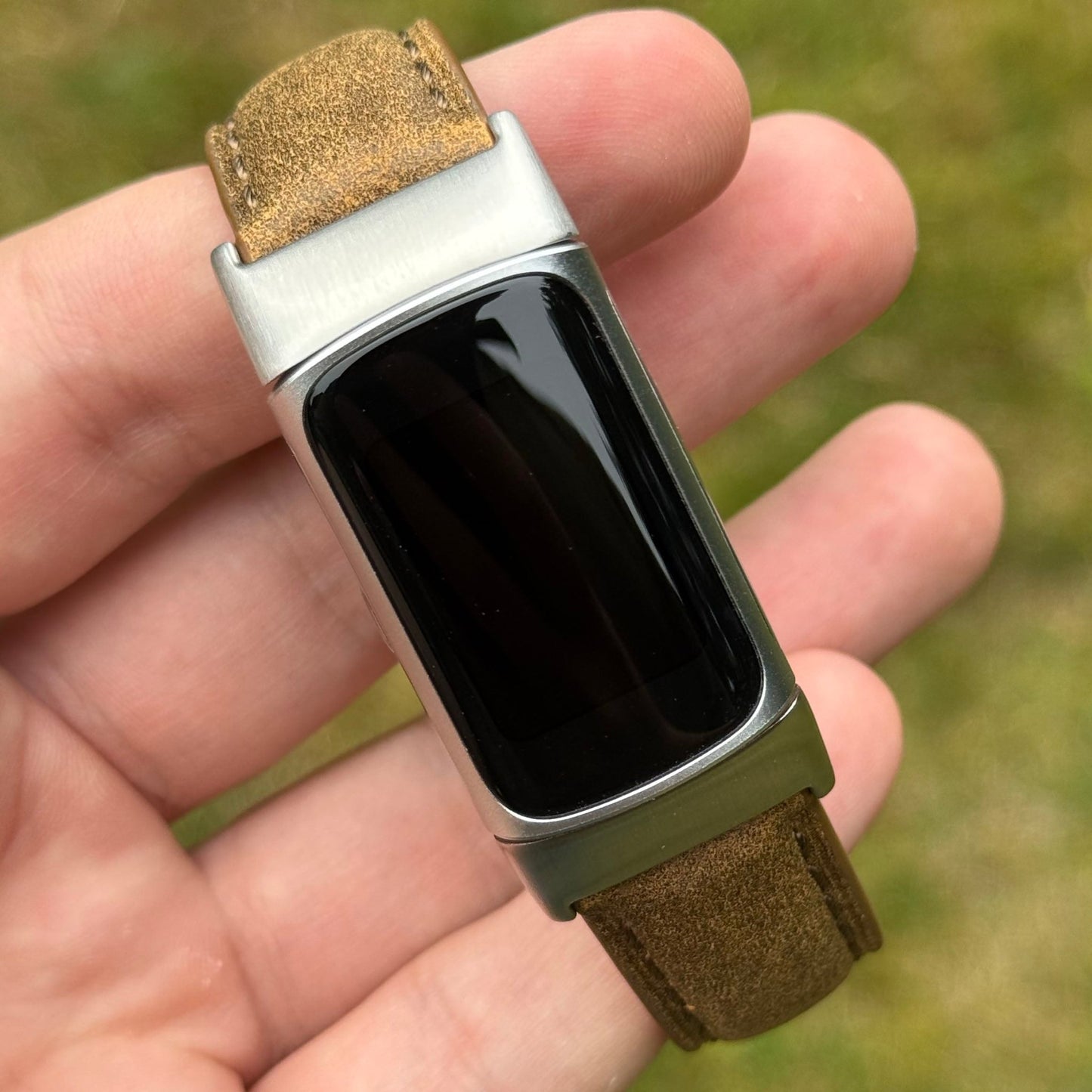 The Athens: Desert Sand Full Grain Leather Fitbit Charge Watch Strap