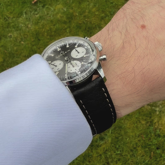 The Rome: Onyx Black Italian Full Grain Leather Watch Strap