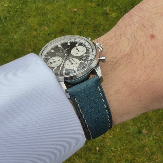 The Rome: Prussian Blue Italian Full Grain Leather Watch Strap