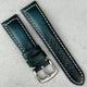 The Berlin: Cracked Blue Padded Leather Watch Strap