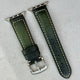 The Berlin: Cracked Green Padded Leather Apple Watch Strap