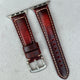 The Berlin: Cracked Burgundy Padded Leather Apple Watch Strap