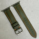 The Bermuda: Khaki Green Sail Cloth Apple Watch Strap With Contrast Orange Stitching