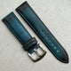The Milan: Matured Blue Padded Leather Watch Strap