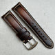 The Berlin: Cracked Brown Padded Leather Watch Strap