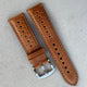 The Monte Carlo: Vintage Tan Perforated Leather Rally Watch Strap