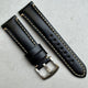 The Oslo: Jet Black Full Grain Leather Watch Strap