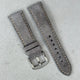 The Paris: Light Grey Padded Suede Watch Strap