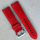 The Paris: Ruby Red Padded Suede Watch Strap