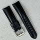 The Prague: Jet Black Vegetable Tanned Full Grain Leather Watch Strap