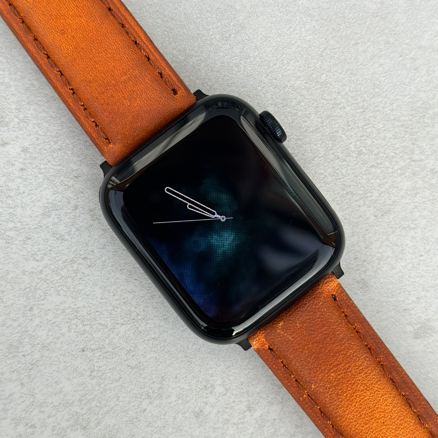 The Prague: Cognac Vegetable Tanned Full Grain Leather Apple Watch Strap