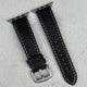 The Rome: Onyx Black Italian Full Grain Leather Apple Watch Strap