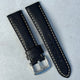 The Rome: Onyx Black Italian Full Grain Leather Watch Strap