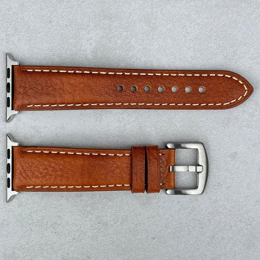 Rome tan Italian leather Apple Watch Strap. Apple Watch Series 3, 4, 5, 6, 7, 8, 9, SE and Ultra. Watch And Strap