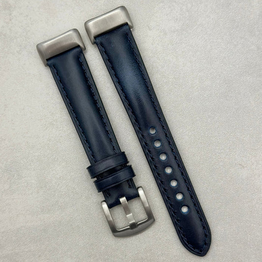 The Athens: Deep Ocean Blue Full Grain Leather Fitbit Charge Watch Strap