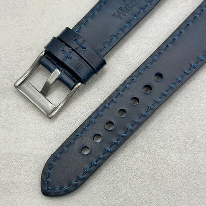 The Athens: Deep Ocean Blue Full Grain Leather Google Pixel Watch Strap