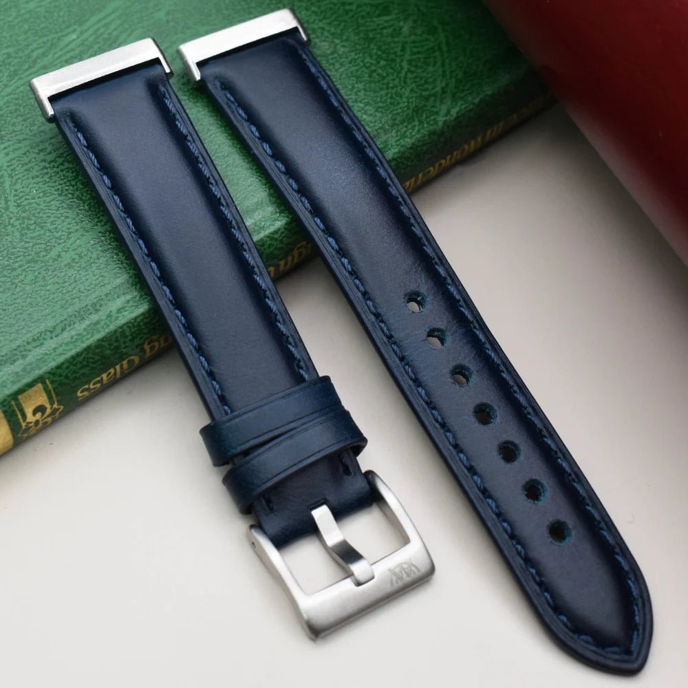 Blue full grain leather Fitbit Sense/Versa trap. Fitbit Sense 1/2, Versa 3/4. Watch And Strap