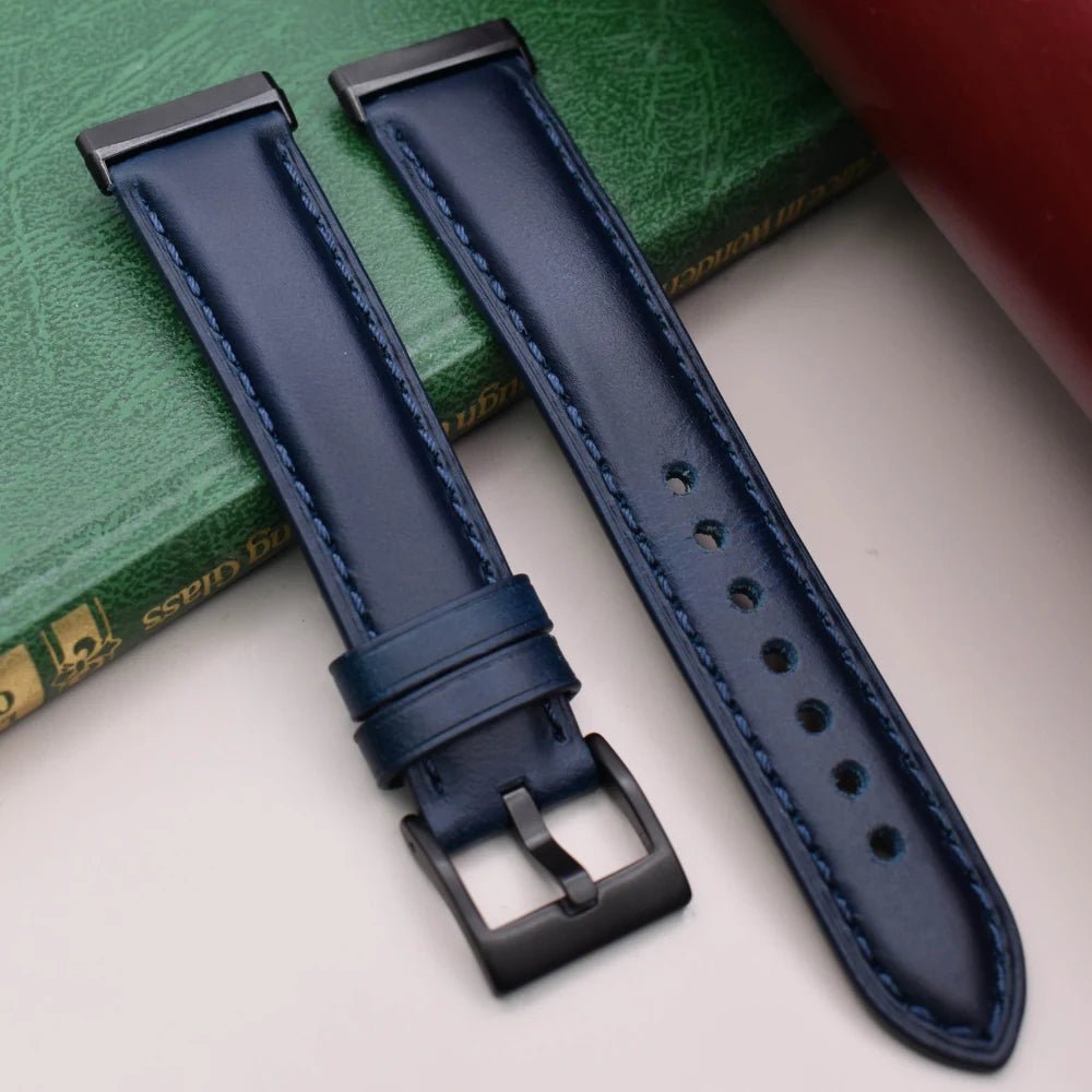 Blue full grain leather Fitbit Sense/Versa trap. Fitbit Sense 1/2, Versa 3/4. Watch And Strap