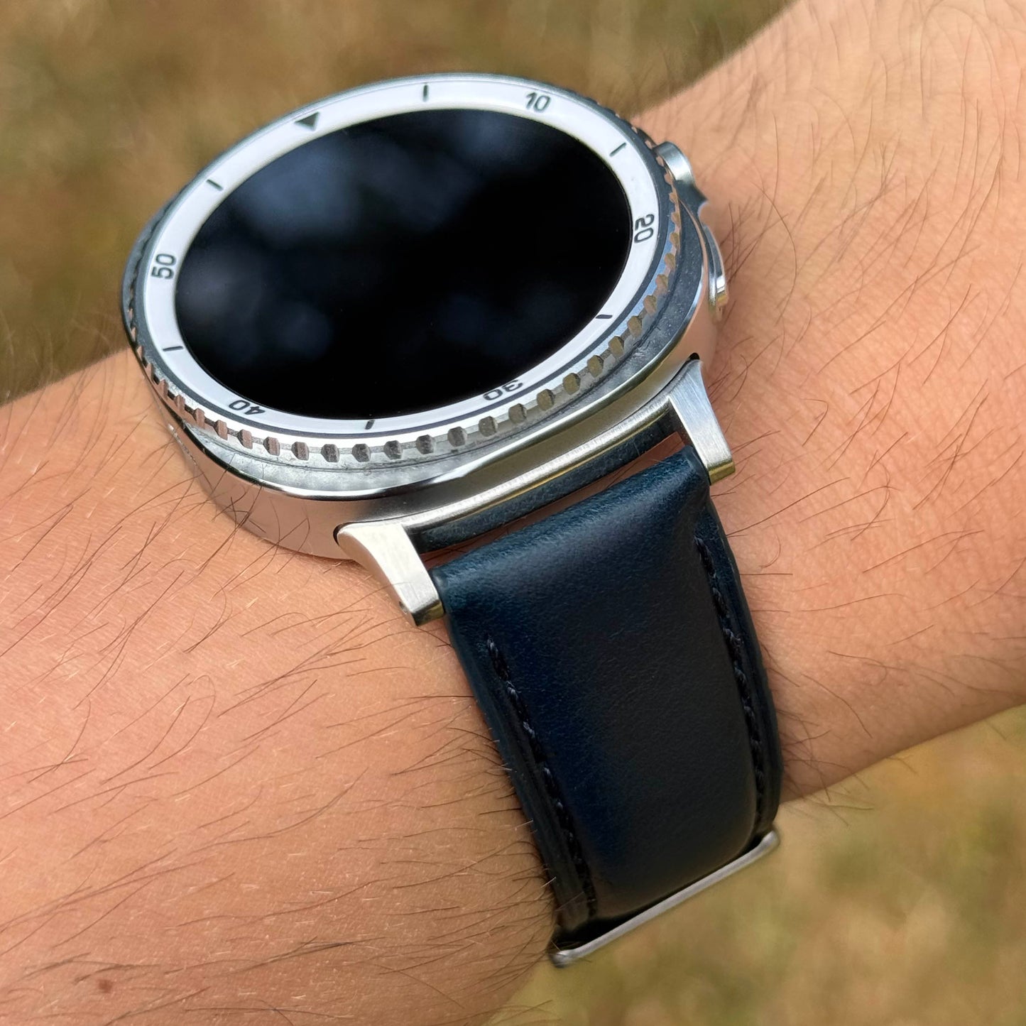 The Athens: Deep Ocean Blue Full Grain Leather Samsung Galaxy Watch Ultra / Watch 8/9 Strap