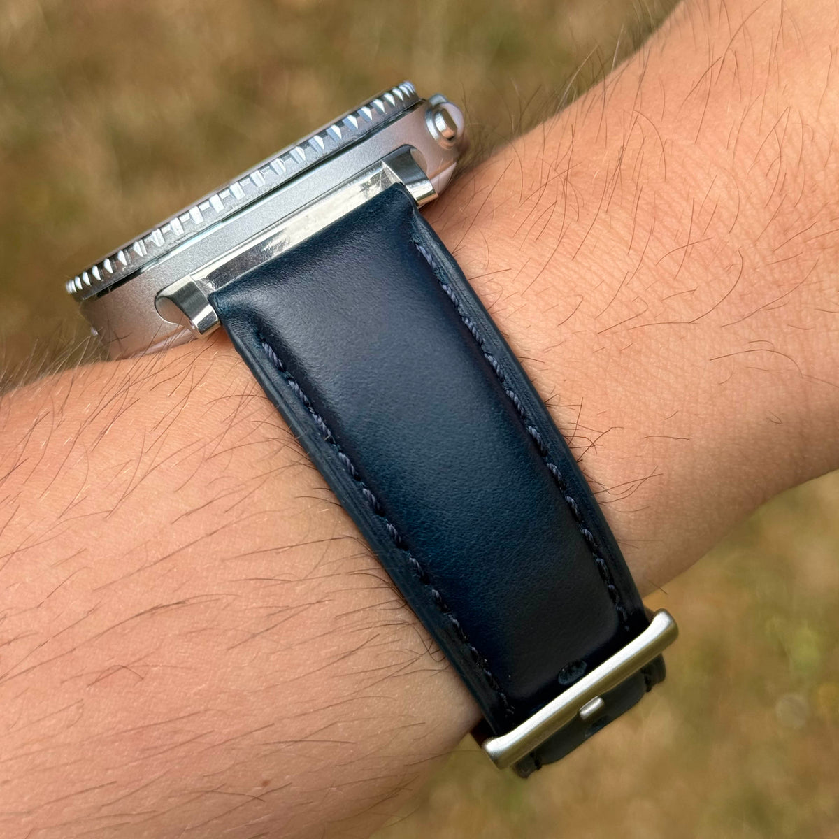 The Athens: Deep Ocean Blue Full Grain Leather Samsung Galaxy Watch Ultra / Watch 8/9 Strap