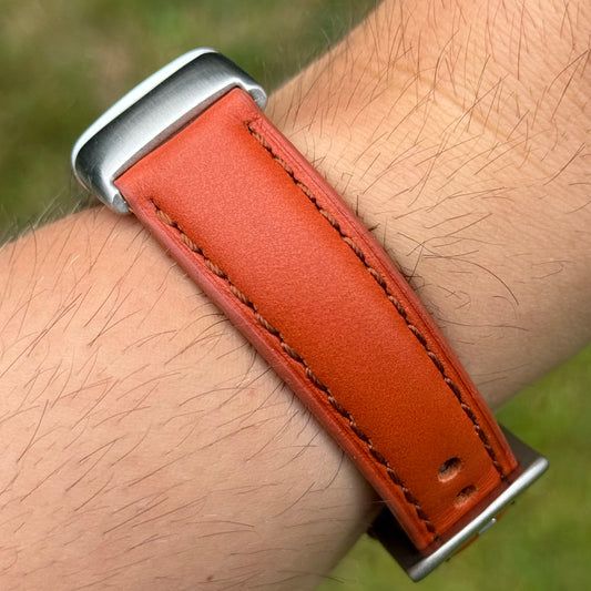 The Athens: Smoked Cinnamon Full Grain Leather Fitbit Charge Watch Strap