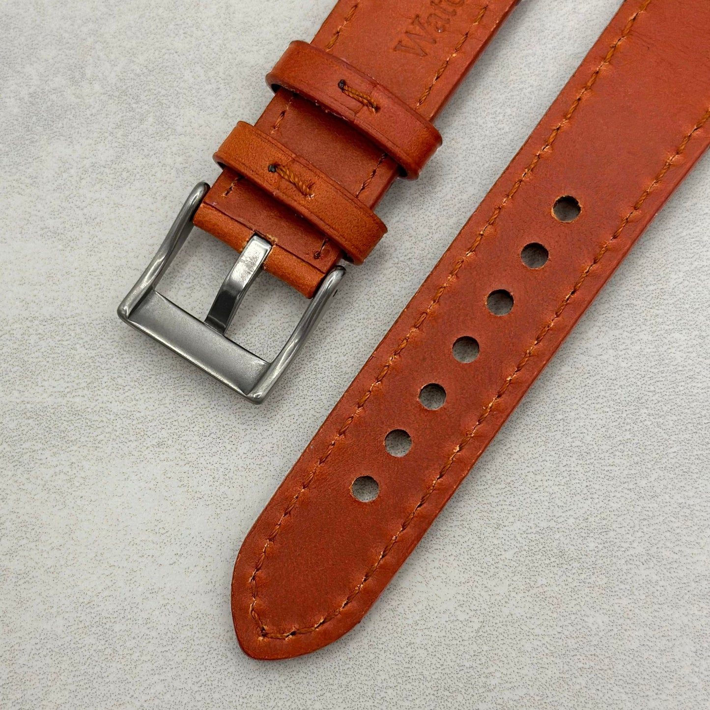 The Athens: Smoked Cinnamon Full Grain Leather Fitbit Versa/Sense Watch Strap