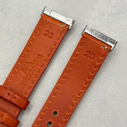 The Athens: Smoked Cinnamon Full Grain Leather Fitbit Versa/Sense Watch Strap