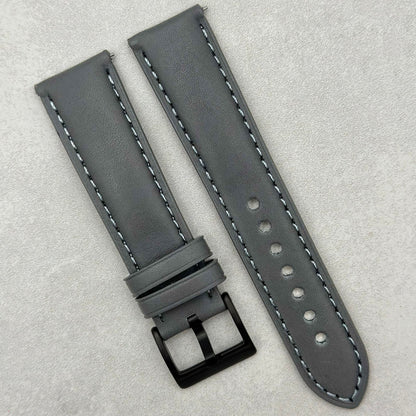 The Athens: Slate Grey Full Grain Leather Watch Strap
