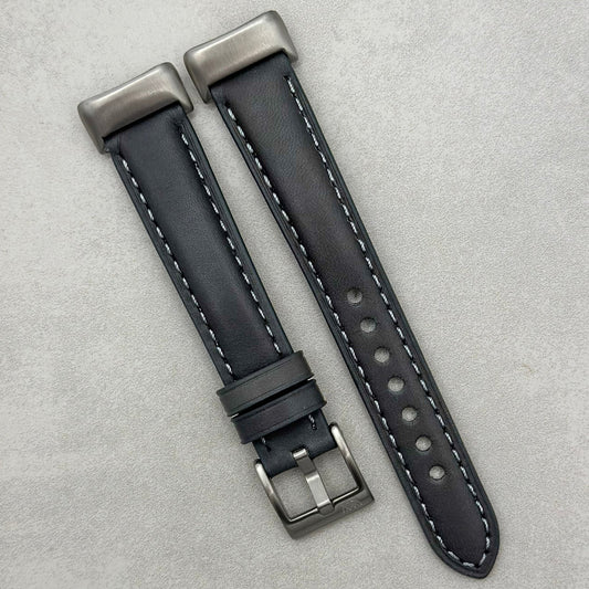 The Athens: Slate Grey Full Grain Leather Fitbit Charge Watch Strap